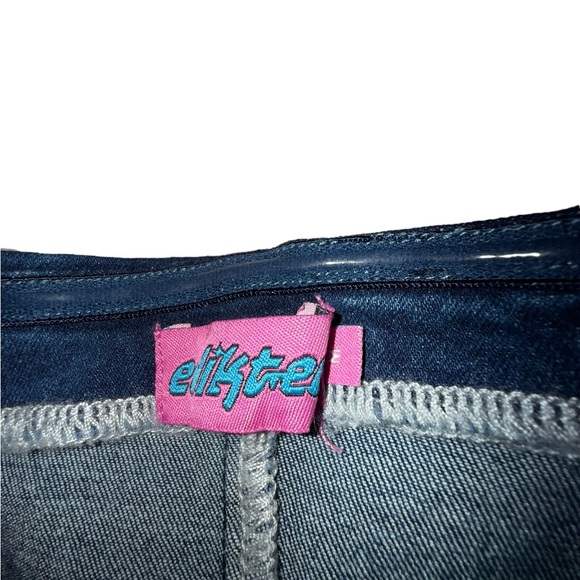 Edikted Fara Strapless Blue Jean Denim Mini Dress Size Medium - Picture 7 of 8